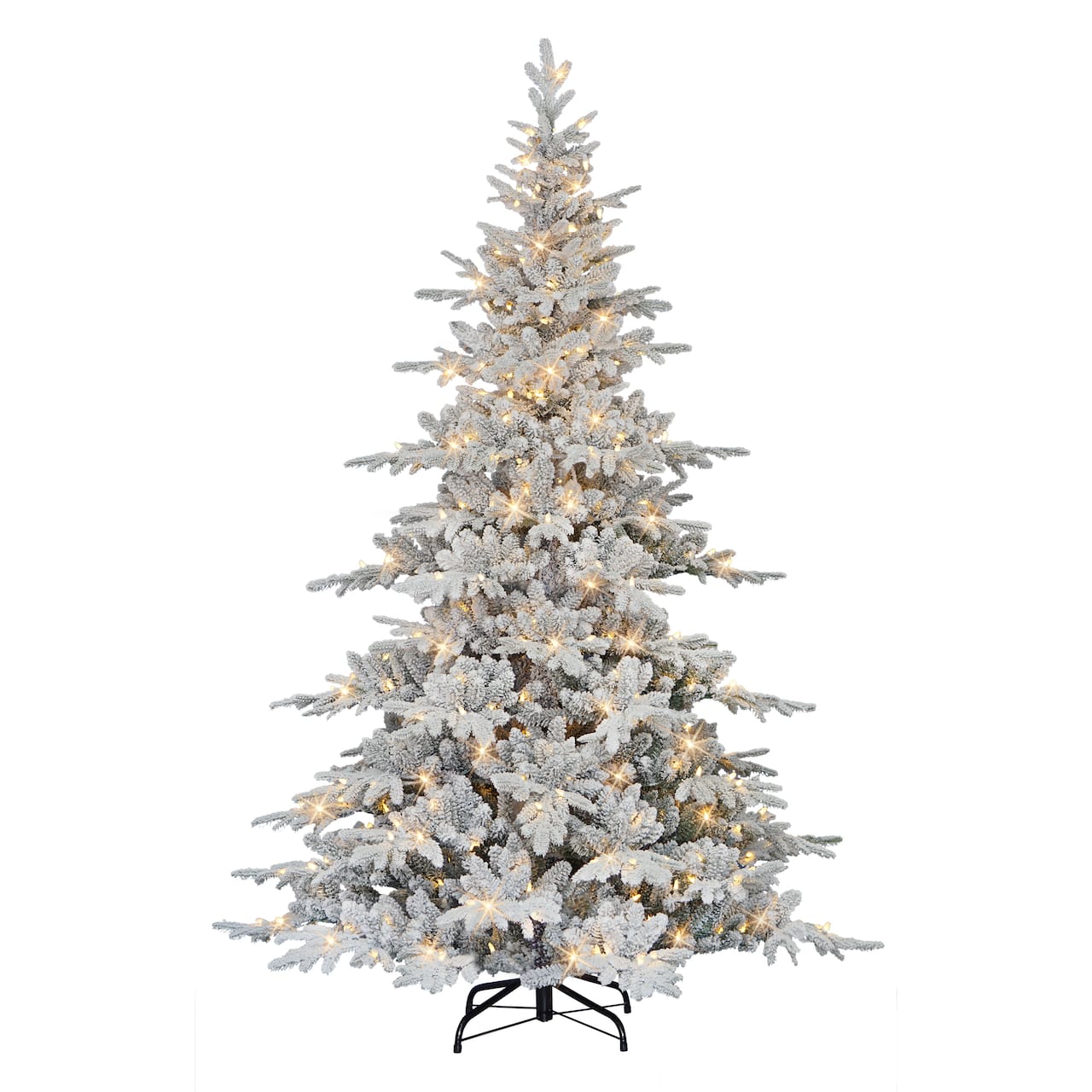 7ft. Pre-Lit Flocked Utah Fir Slim Artificial Christmas Tree, Color Select LED Lights